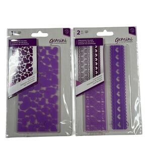 GEMINI Embossing Folder Love Hearts Borders Card Making Craft Bundle NEW